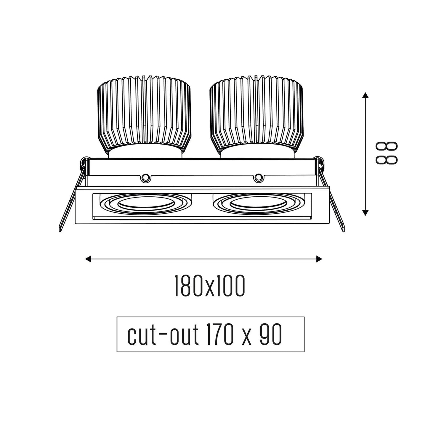 Inbouwspot CARDAN XS TWO 2x14W - wit