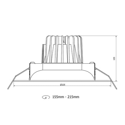 Recessed spotlight DONAR M HE - white