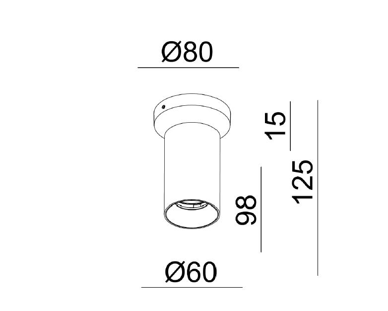 Opbouwspot HELIOS enkel GU10 - zwart - rond
