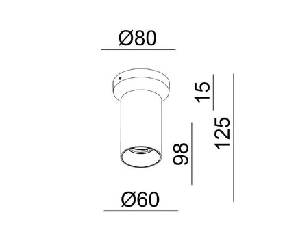 Opbouwspot HELIOS enkel GU10 - zwart - rond