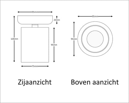 afmetingen opbouwspot COLLOS