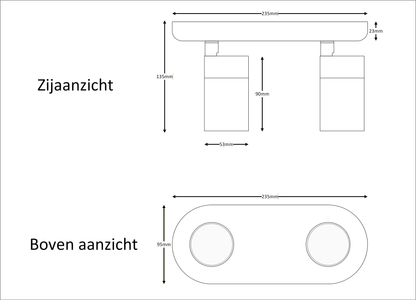 Opbouwspot COMPACT DUO | GU10 | wit
