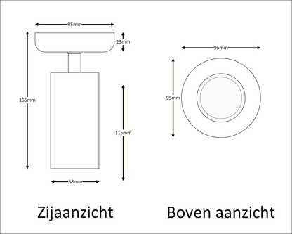 opbouwspot LUXON SOLO | GU10 | zwart