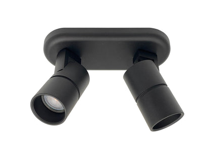 dubbele opbouwspot zwart GU10