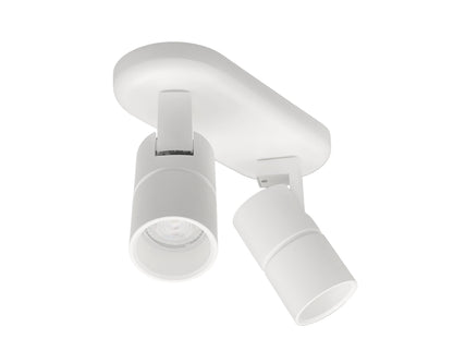 witte dubbele opbouwspot GU10 plafond