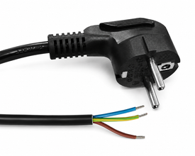 Stekker met snoer 3 x 1,5 mm² zwart